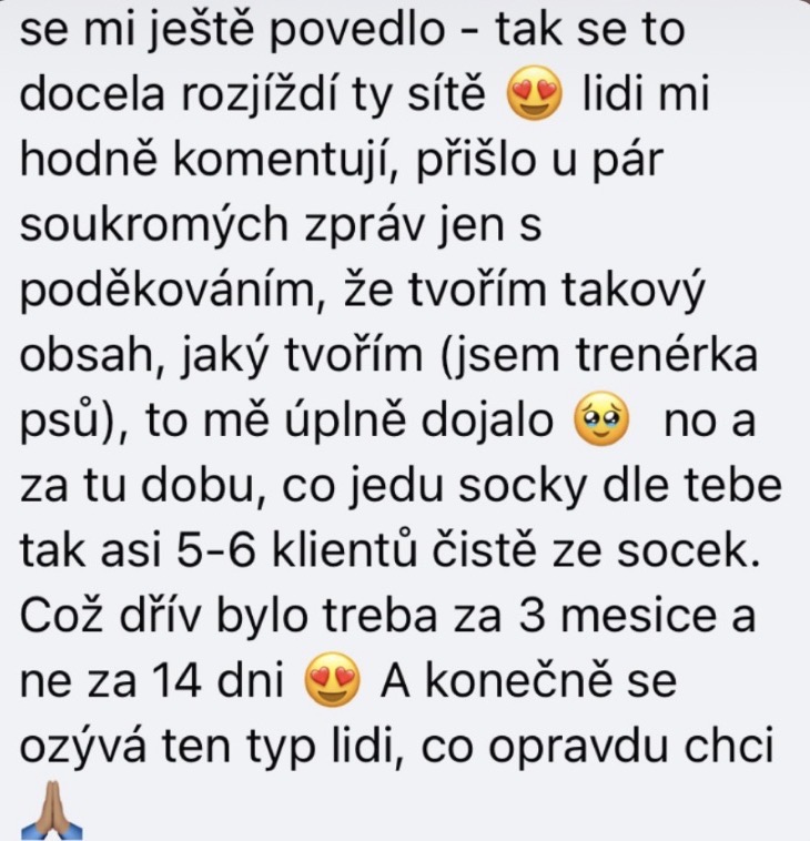 Zpráva od klientky