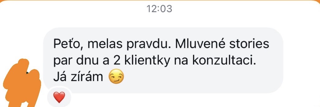 Zpráva od klientky